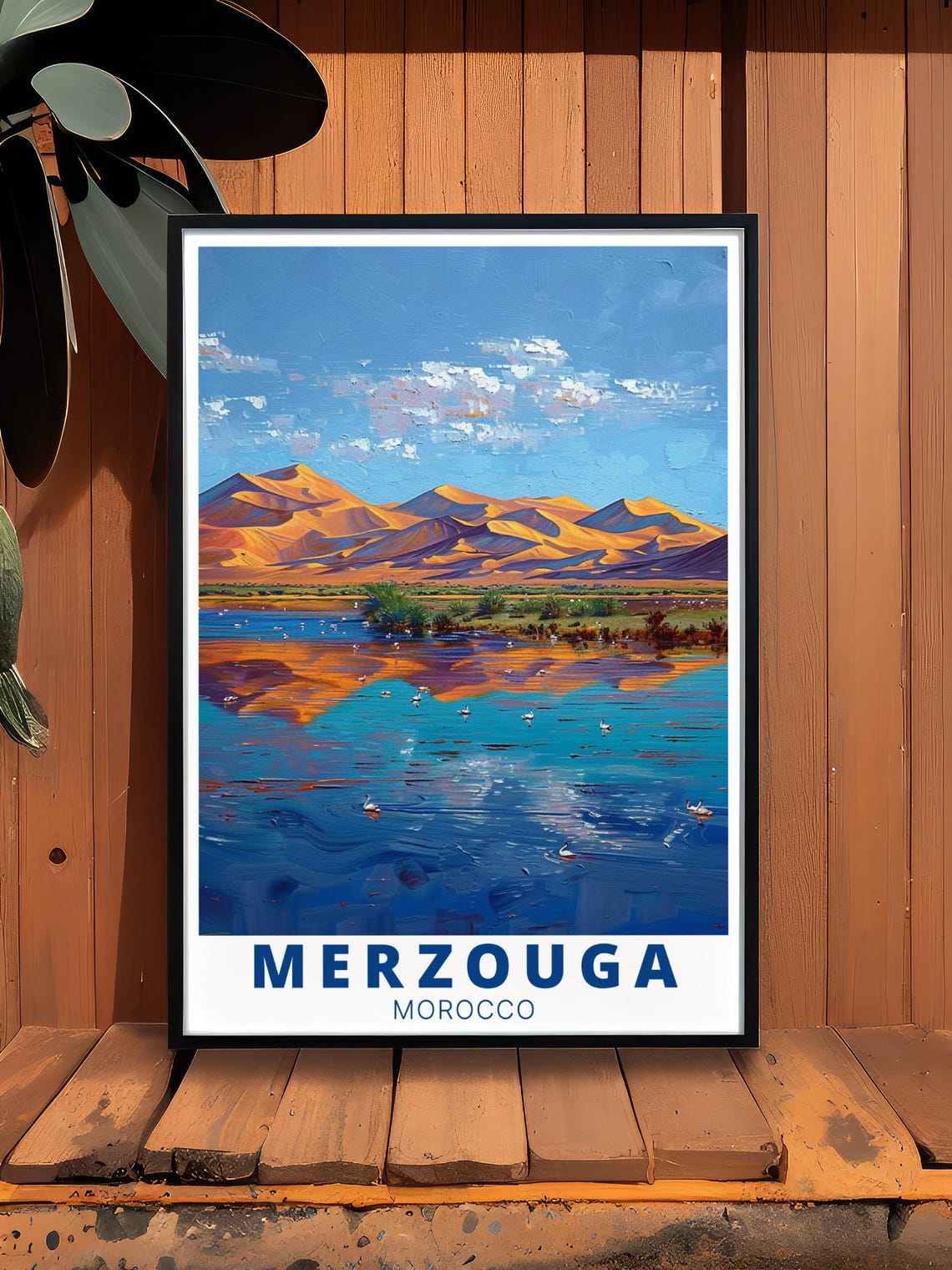 Merzouga Morocco Dayet Srji Lake and Erg Chebbi Dunes Sunset Poster - Image 3