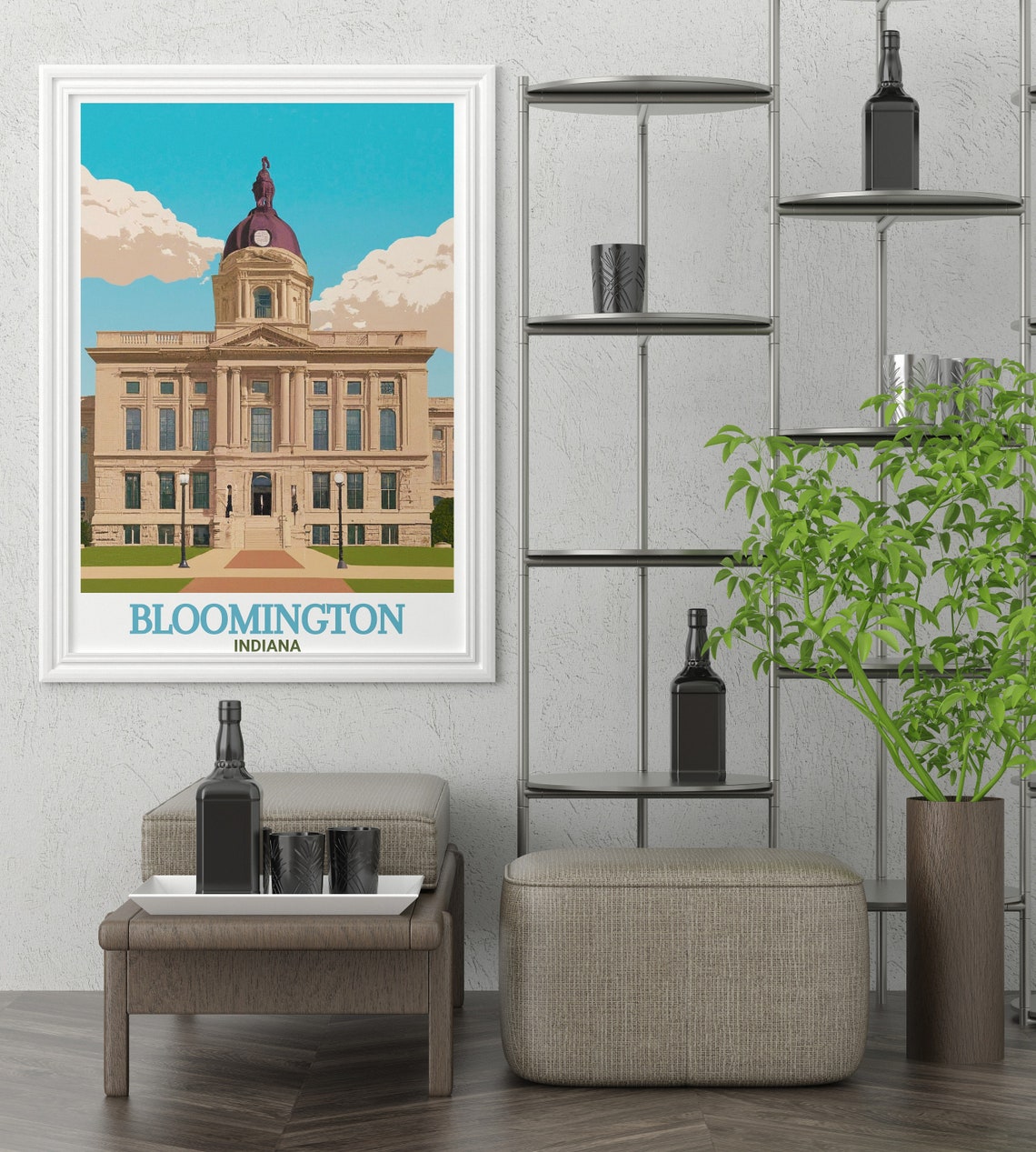 Bloomington Indiana Historic Courthouse Dome Landmark Poster - Image 3