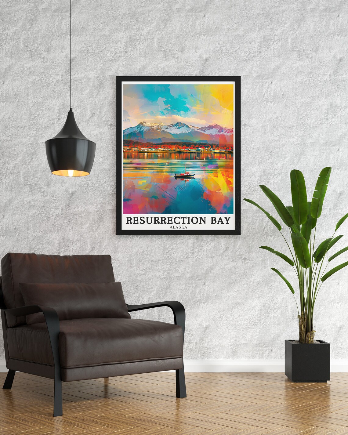 Resurrection Bay Travel Art Seward Town Travel Posters And Alaska Art Gifts Kenai Peninsula Wall Art Resurrection Bay Decor - Image 2