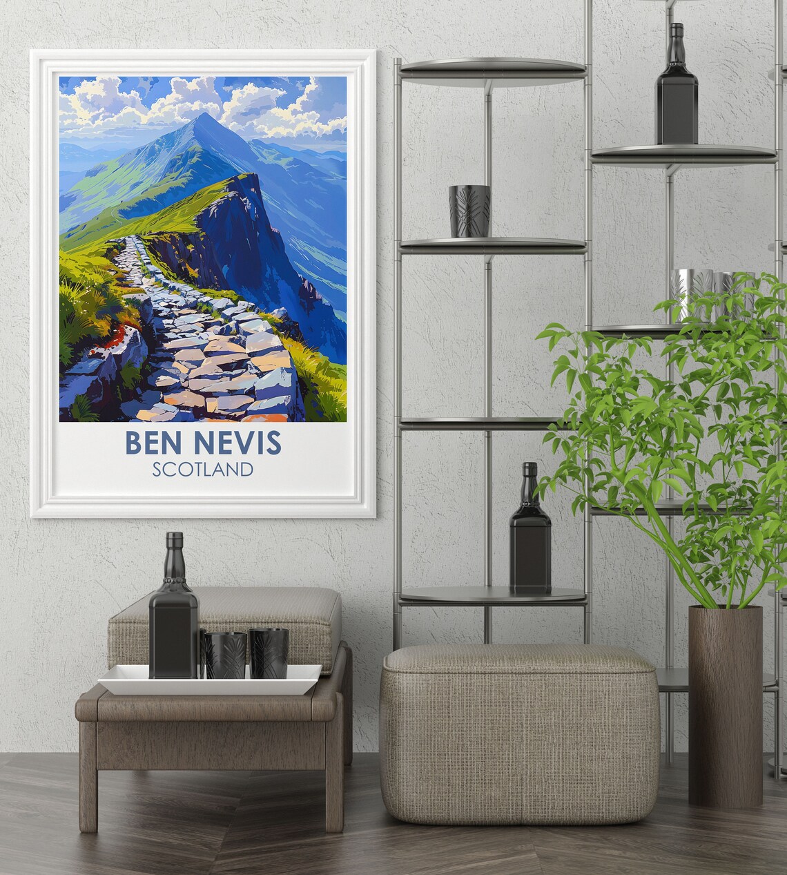 Ben Nevis Scotland Rocky Mountain Trail Summit Hiking Adventure Travel Poster - Image 4