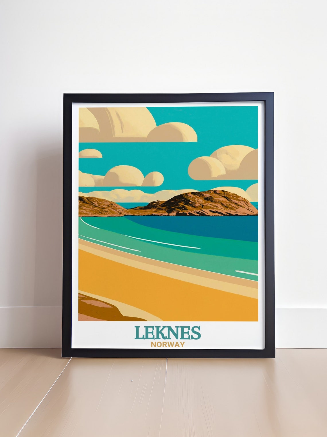 Leknes Norway Golden Sand Beach Lofoten Islands Travel Poster - Image 4