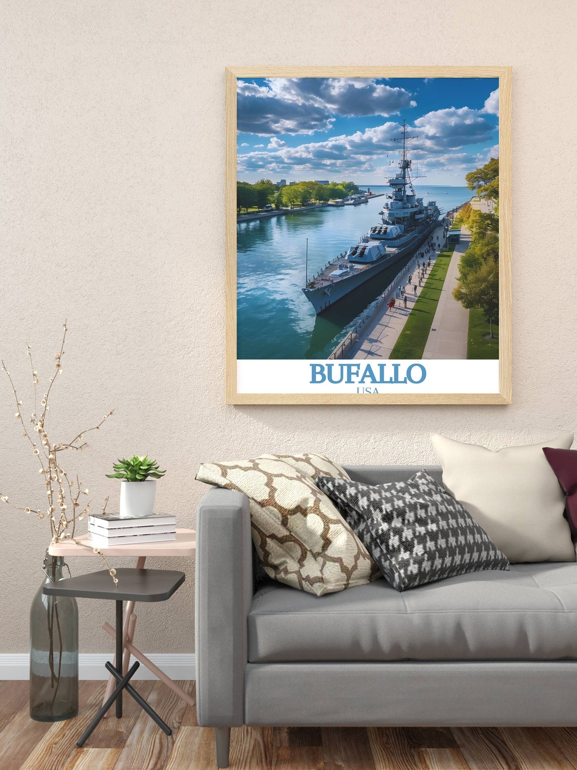 Buffalo USA Naval Military Park Battleship On The Waterfront Poster - Image 2