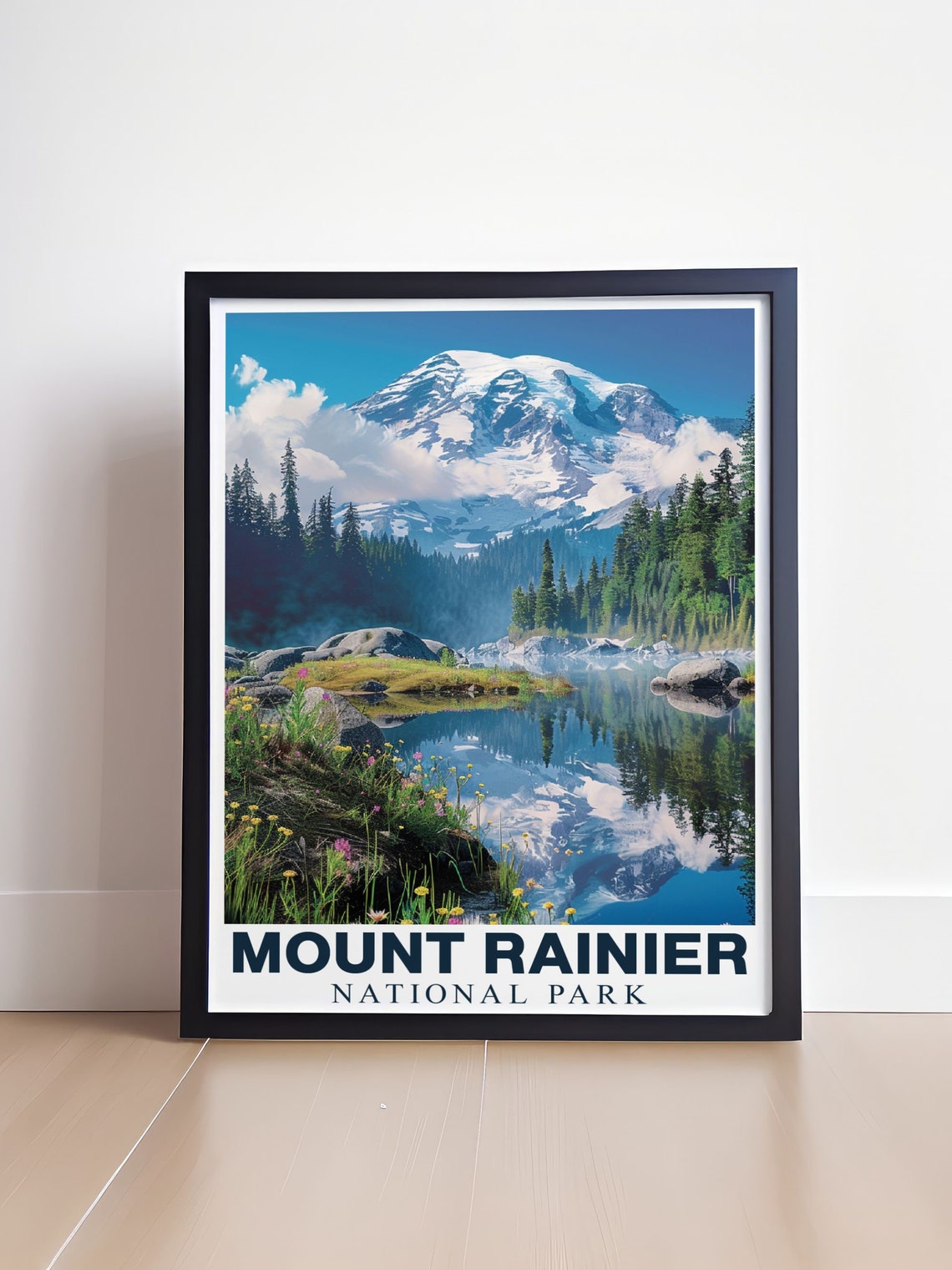 Mount Rainier National Park Mountain Reflected in Lake Poster - Image 4