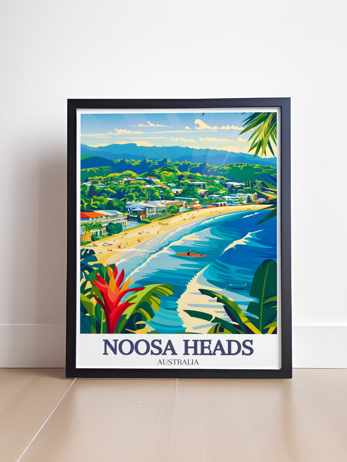 Noosa Heads Main Beach Panorama Surfers Queensland Australia Poster - Image 4