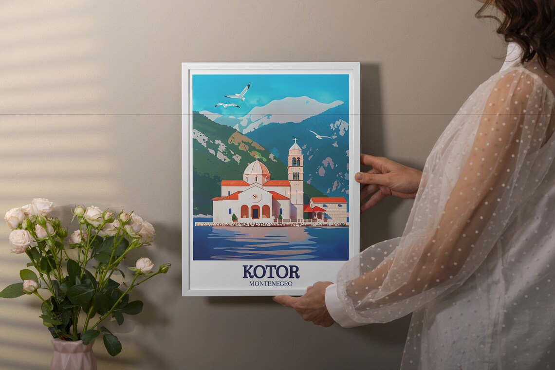 Kotor Montenegro Our Lady Of The Rocks Island Church Scenic Poster - Image 2