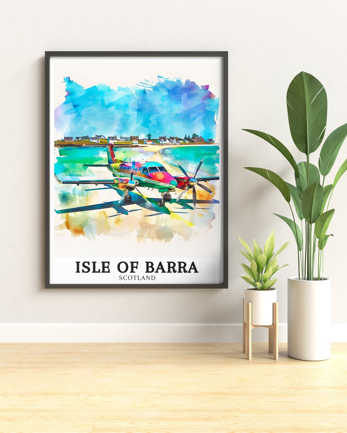 Isle Of Barra Travel Art Traigh Mhor Beach And Isle Of Barra Art Isle Of Barra Poster Isle Of Barra Print Traigh Mhor Beach Decor - Image 2