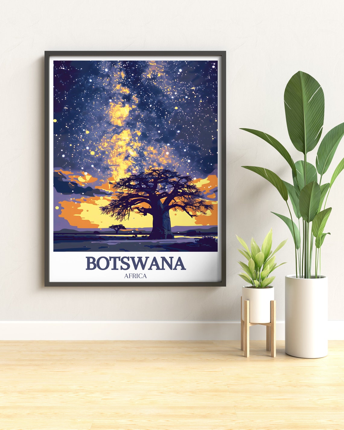 Botswana Baobab Tree Starry Milky Way Night Sky Africa Poster - Image 2