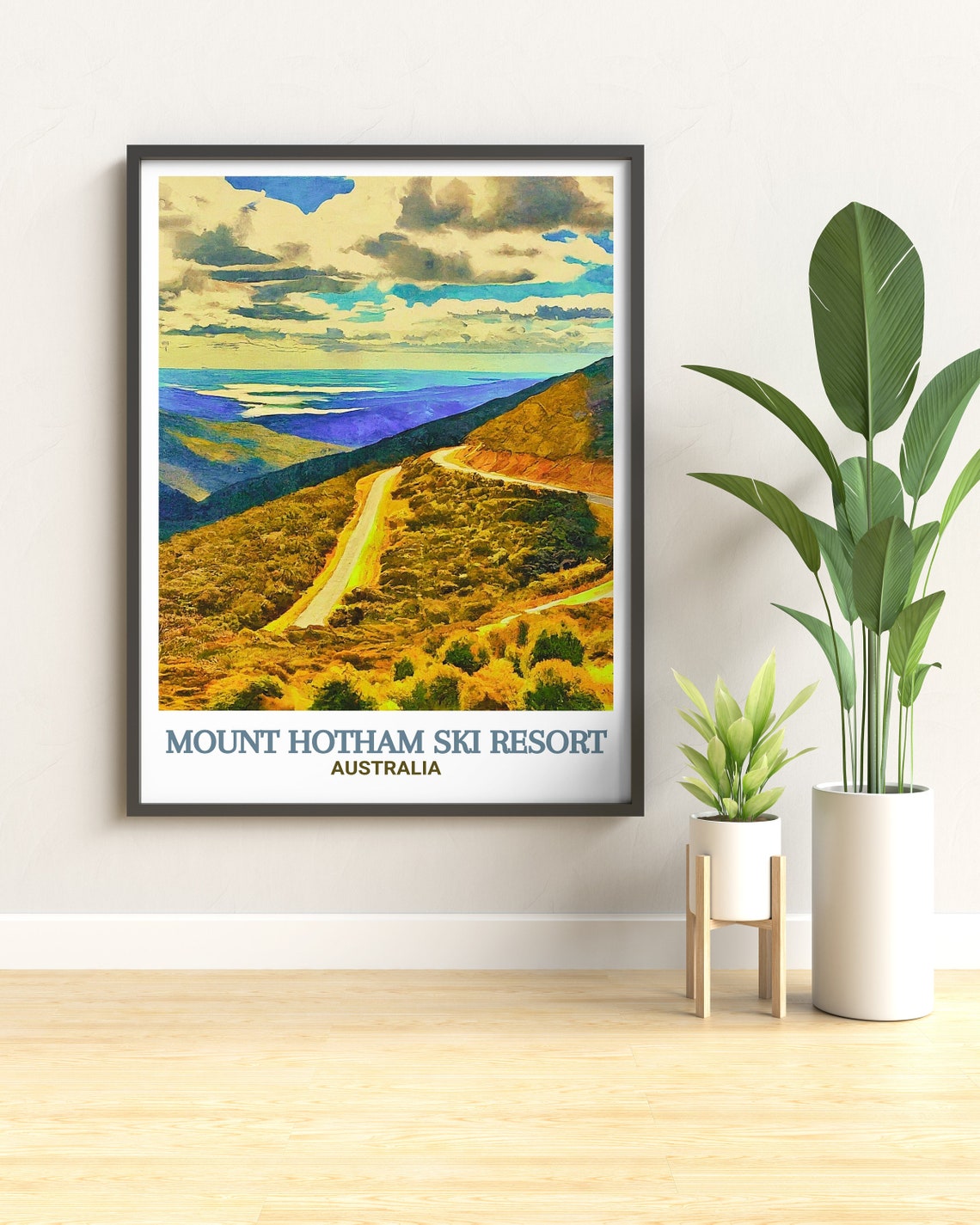 Mount Hotham Great Alpine Road Golden Hills Australia Travel Poster - Image 2