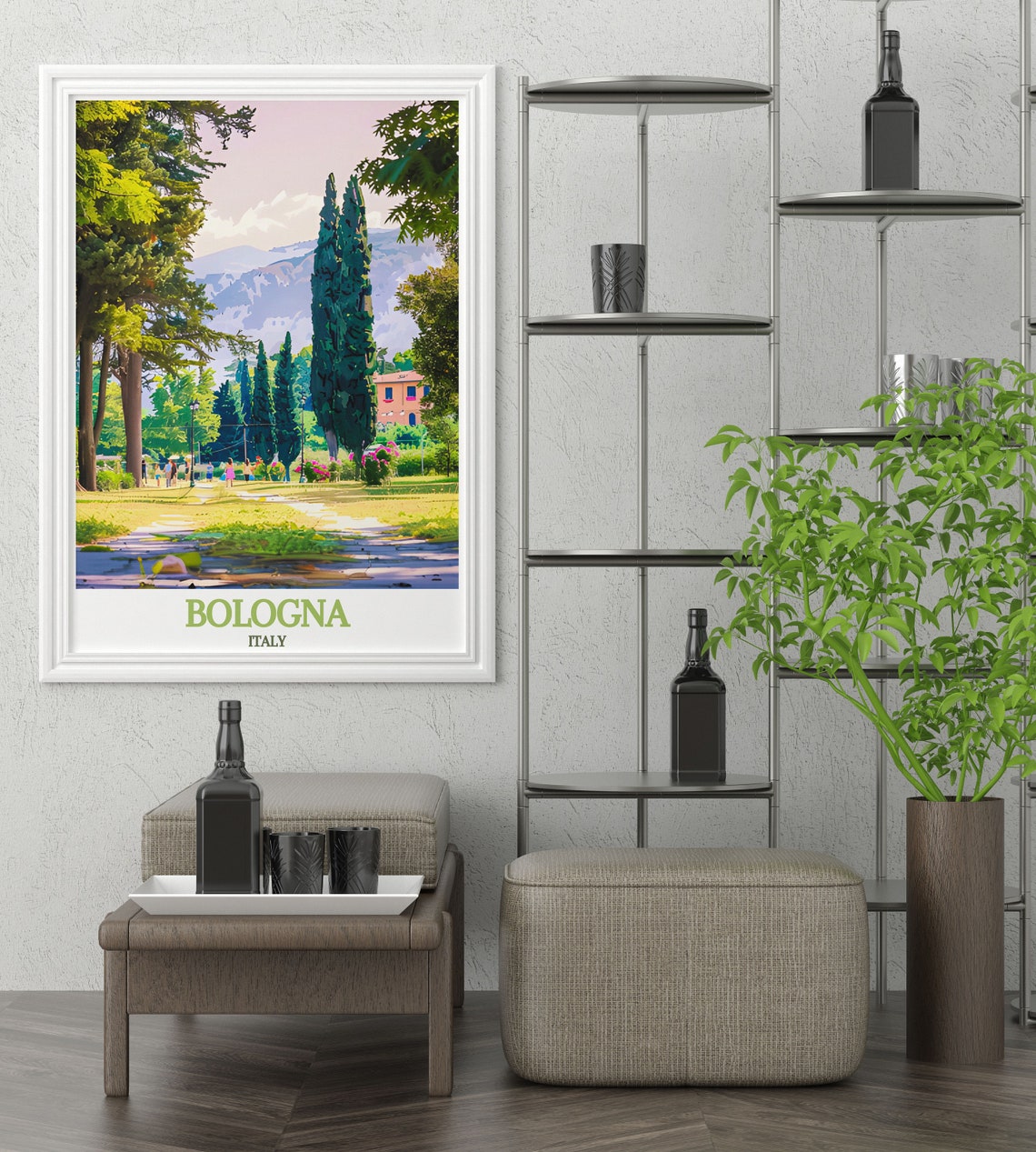 Bologna Italy Giardini Margherita Cypress Park Path Summer Poster - Image 3