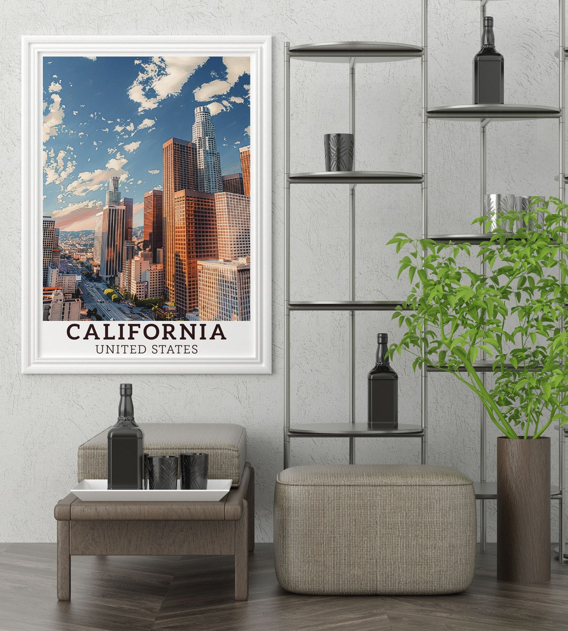 California Art Los Angeles City Print Los Angeles Poster Los Angeles Art Print Southern California City Print - Image 3