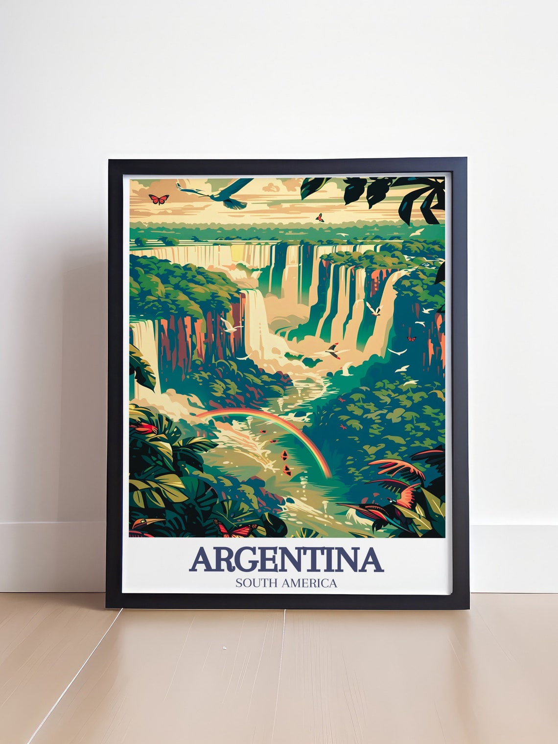 Argentina Iguazu Falls Rainbow Jungle Waterfalls Travel Poster - Image 4