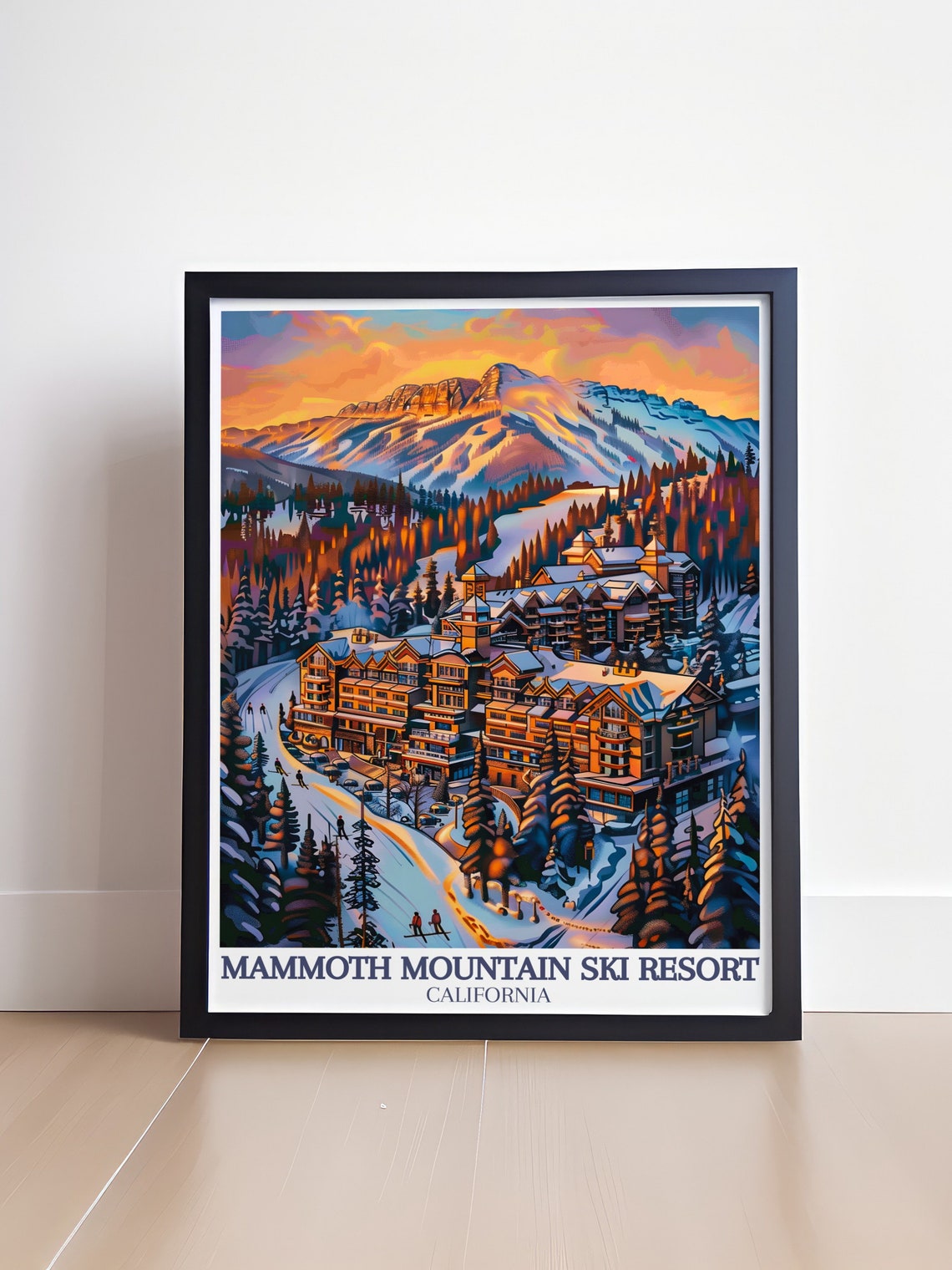 Mammoth Mountain Ski Resort Lodge Village Sunset Alpenglow Poster - Image 4