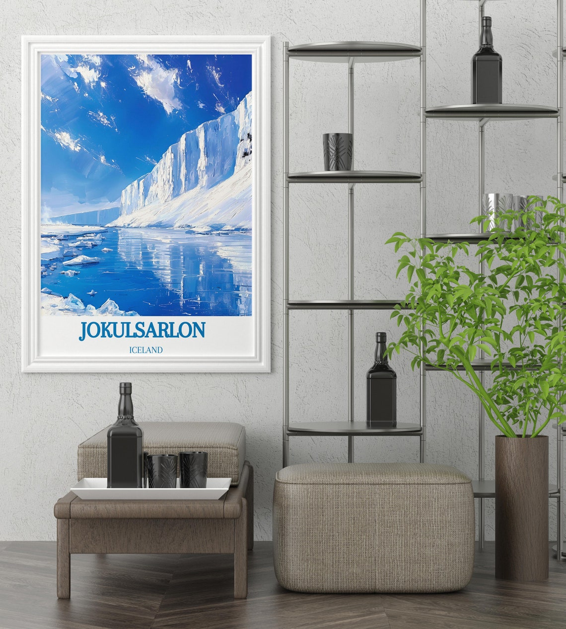 Jokulsarlon Glacier Lagoon Blue Ice Cliffs Iceland Travel Poster - Image 3