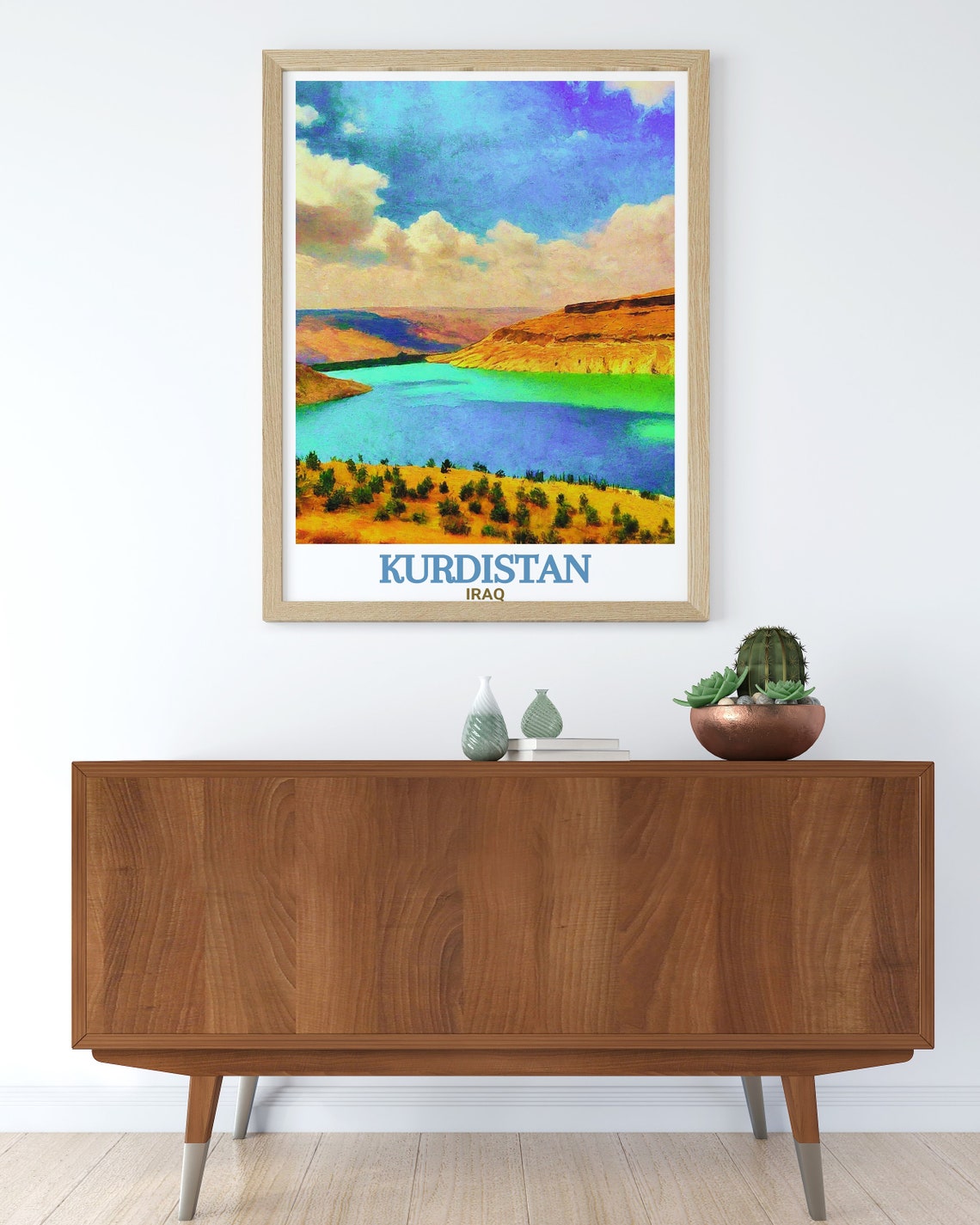 Kurdistan Iraq Turquoise Lake Valley Panorama Nature Travel Poster - Image 3