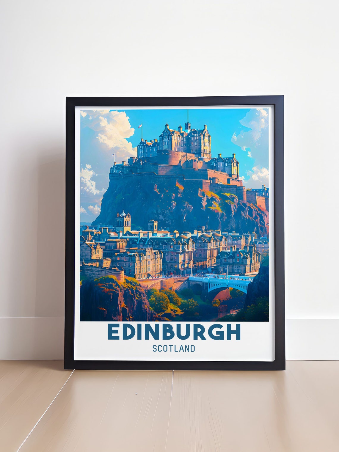 Edinburgh Scotland Historic Castle on the Rock Golden Hour Poster - Image 4