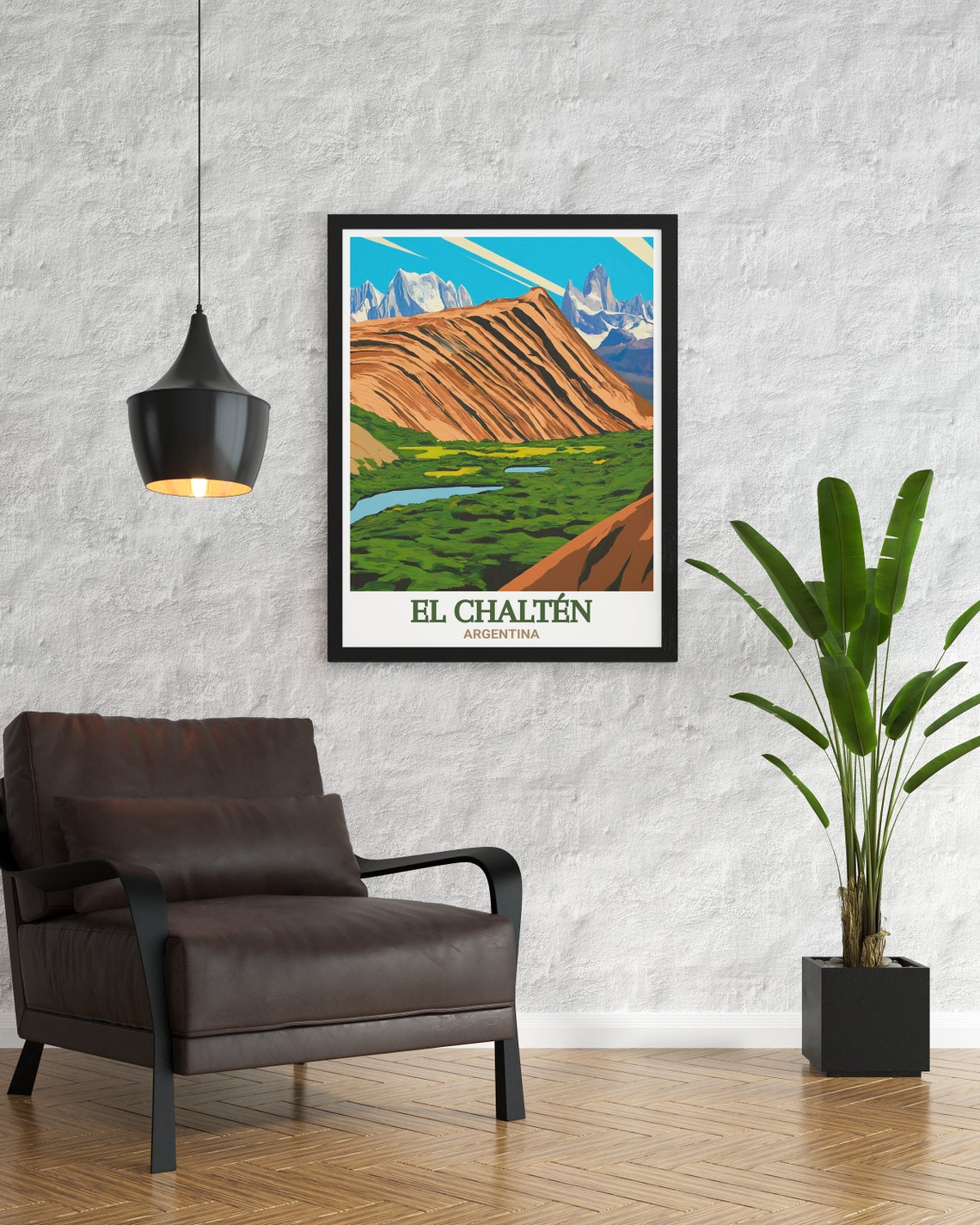 El Chalten Argentina Mount Fitz Roy Red Rock Mountain Poster - Image 2