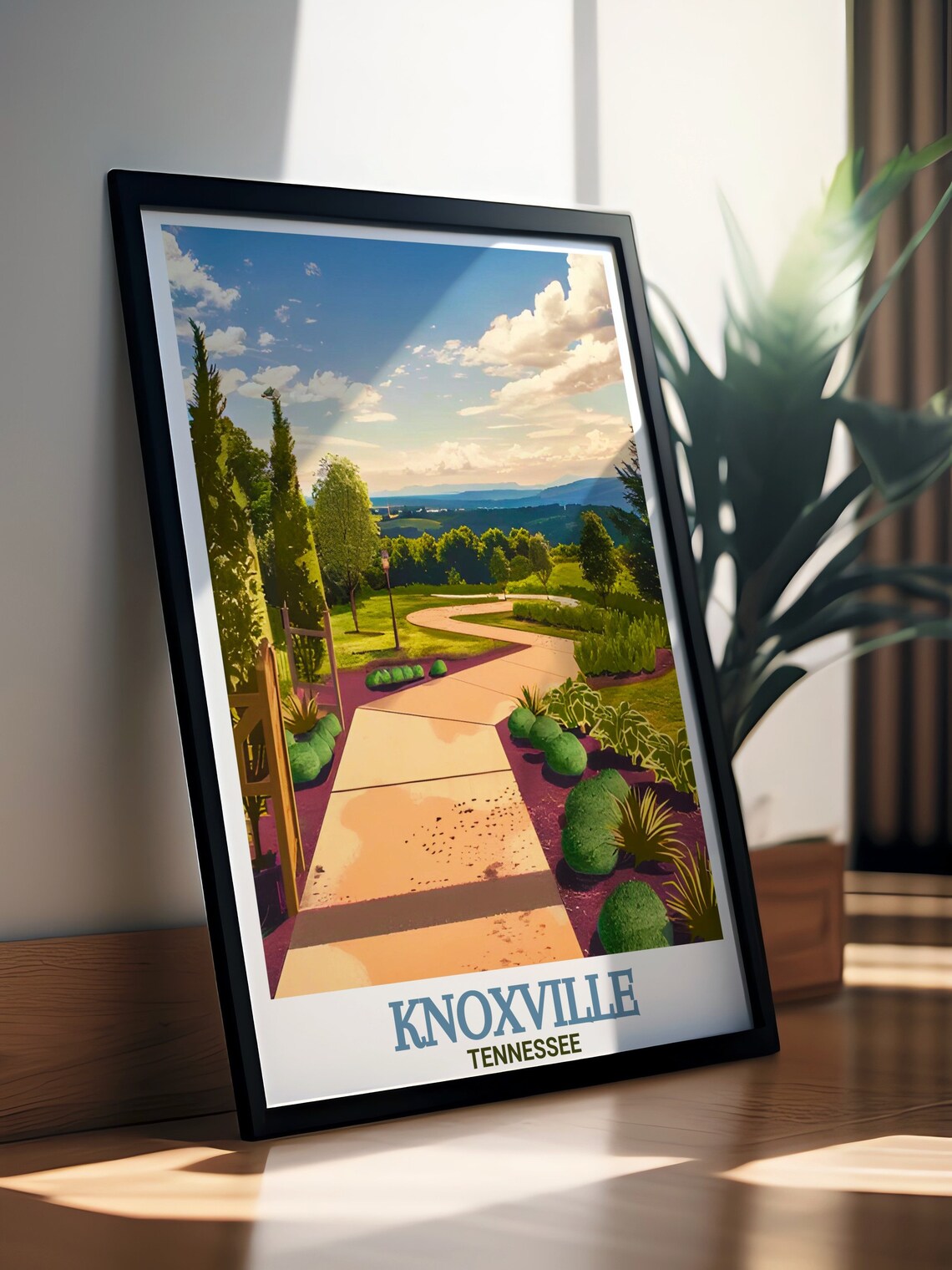 Knoxville Tennessee Botanical Garden Pathway Flowers Travel Poster - Image 3