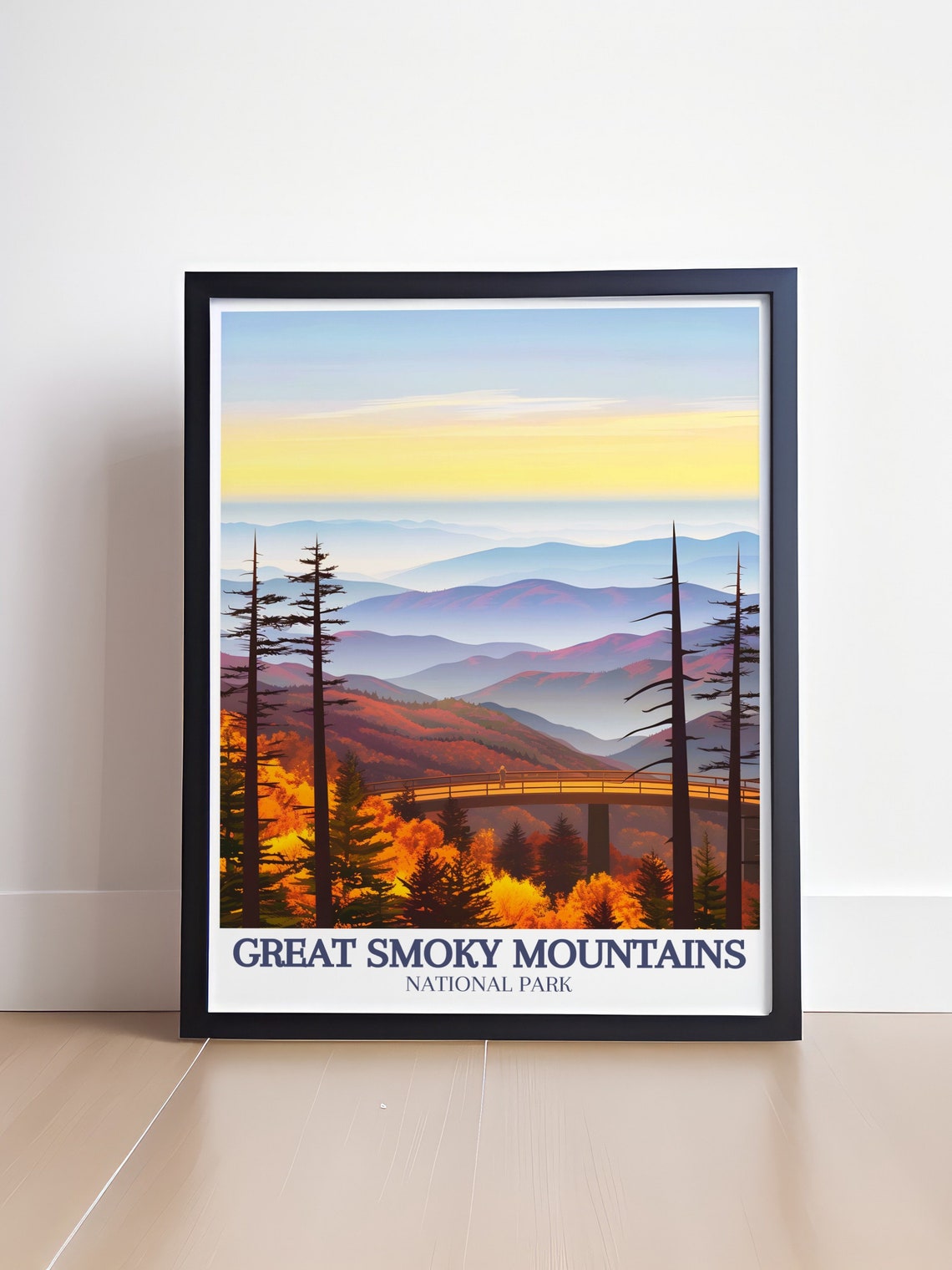Great Smoky Mountains Clingmans Dome Tower Sunset Autumn Poster - Image 4