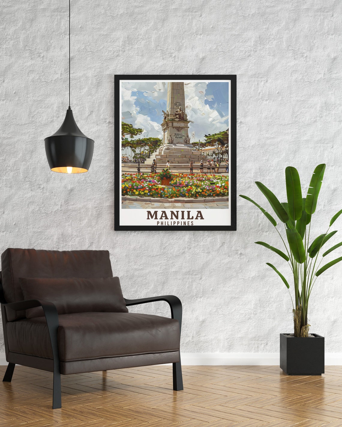 Manila Philippines Rizal Park Monument Colorful Flower Garden Poster - Image 2