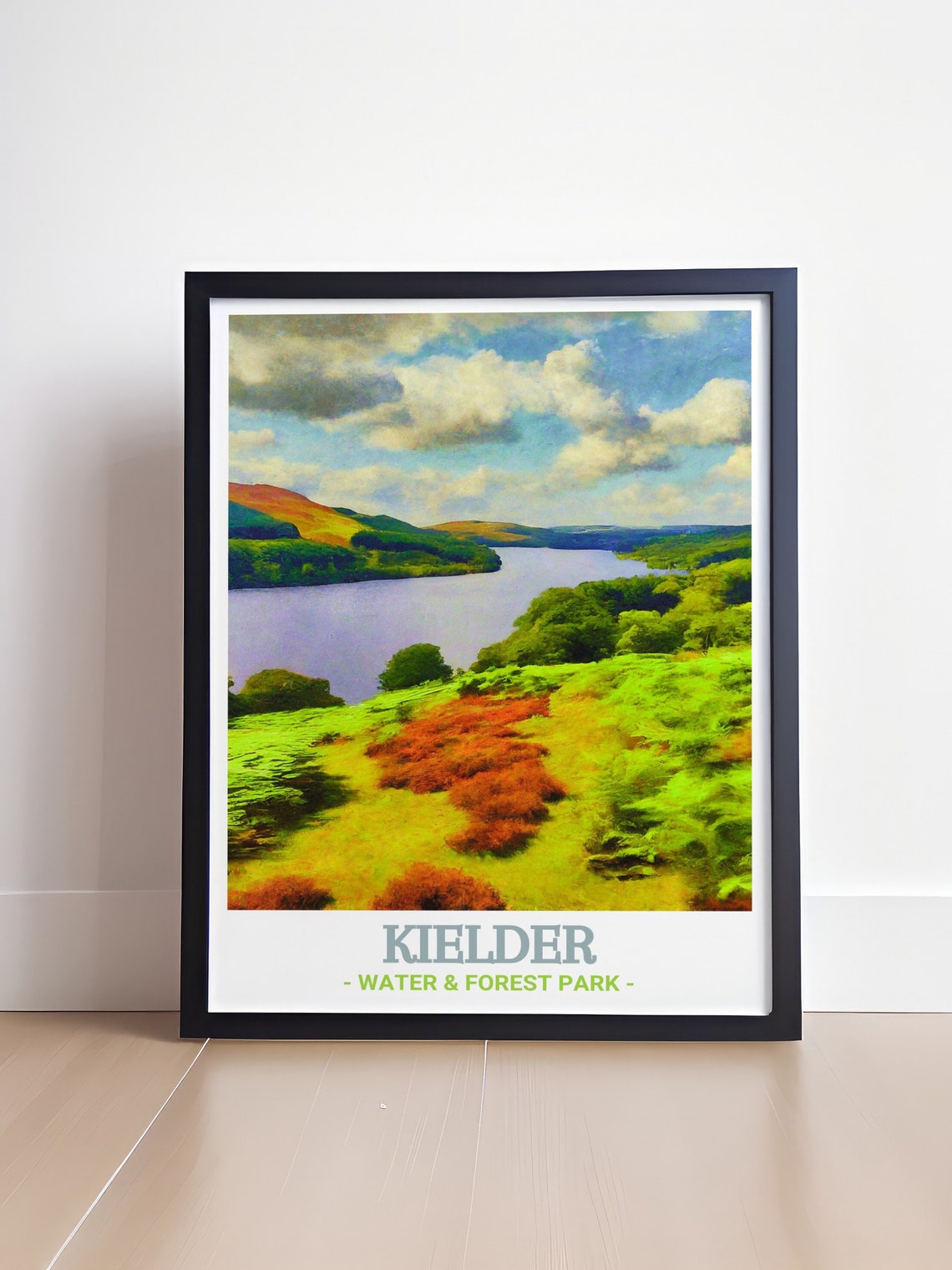 Kielder Water and Forest Park Vibrant Lakeside Autumn Scene Poster - Image 4