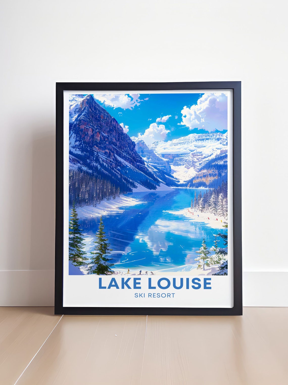 Lake Louise Ski Resort Frozen Mirror Lake Snow Peaks Winter Poster - Image 4