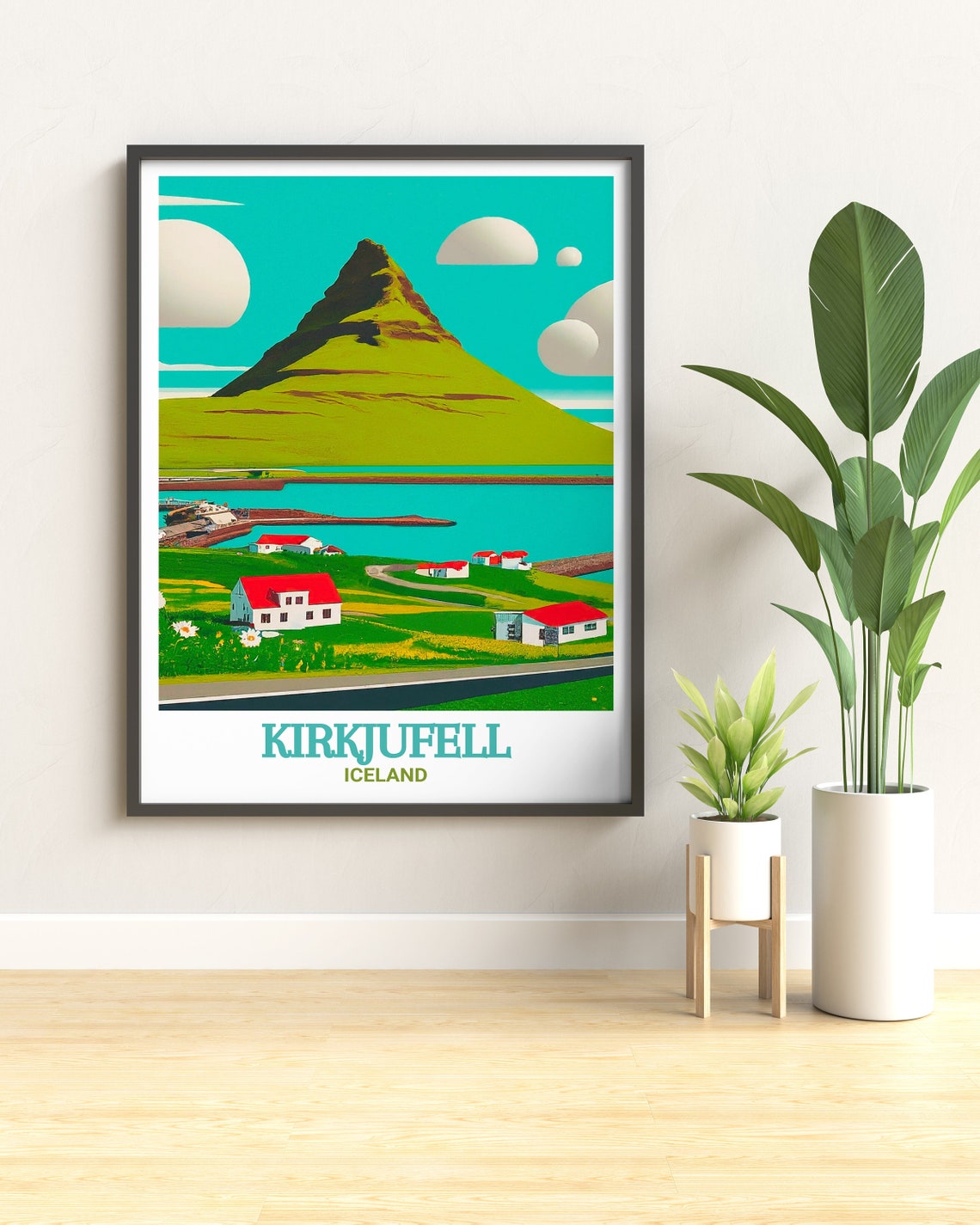 Kirkjufell Travel Poster Grundarfjrur Scenic Print Kirkjufell Mountain Travel Poster Iceland Travel Art Kirkjufell View - Image 2