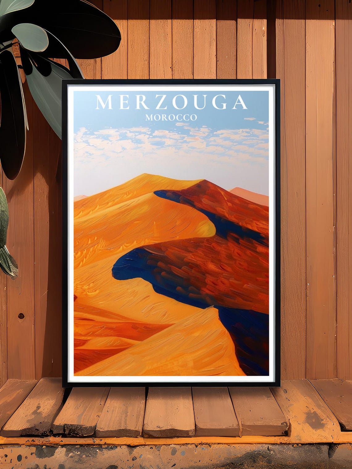 Merzouga Morocco Golden Erg Chebbi Dunes Sahara Desert Travel Poster - Image 3