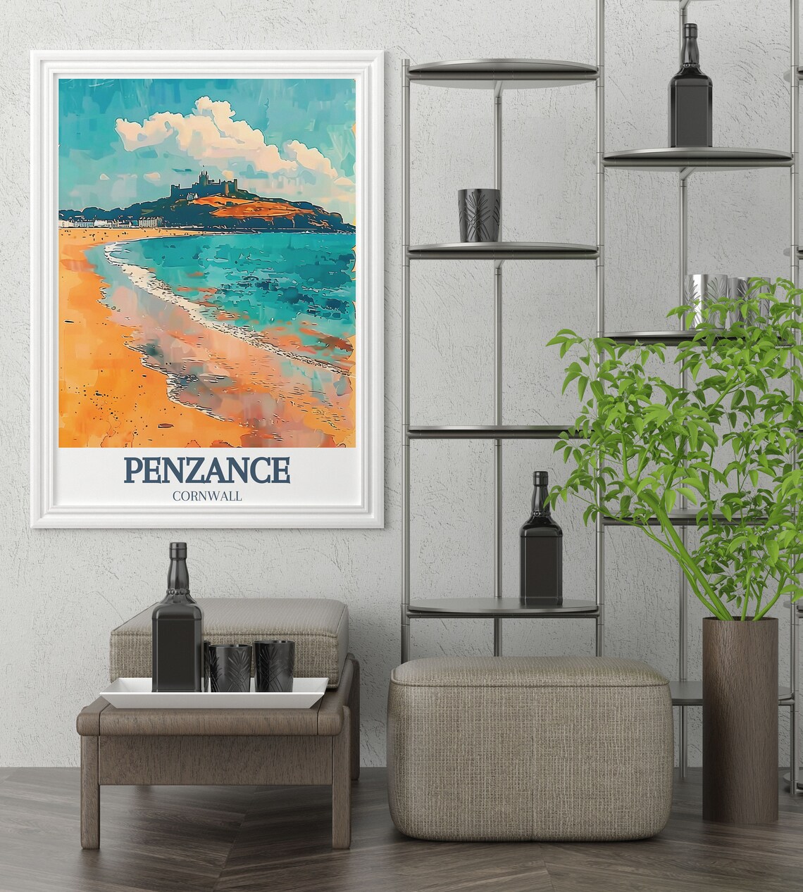 Penzance Travel Poster, Mount Bay And St Michael's Mount - Image 3