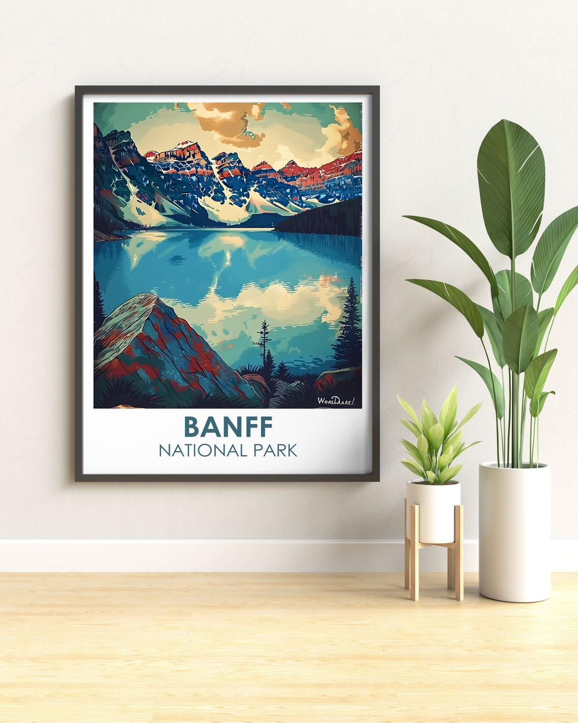 Banff National Park Moraine Lake Rocky Mountain Reflection Poster - Image 2