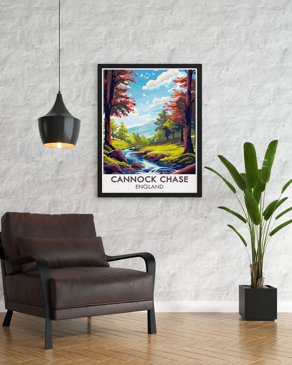 Cannock Chase England Autumn Stream in Sherbrook Valley Travel Poster - Image 3