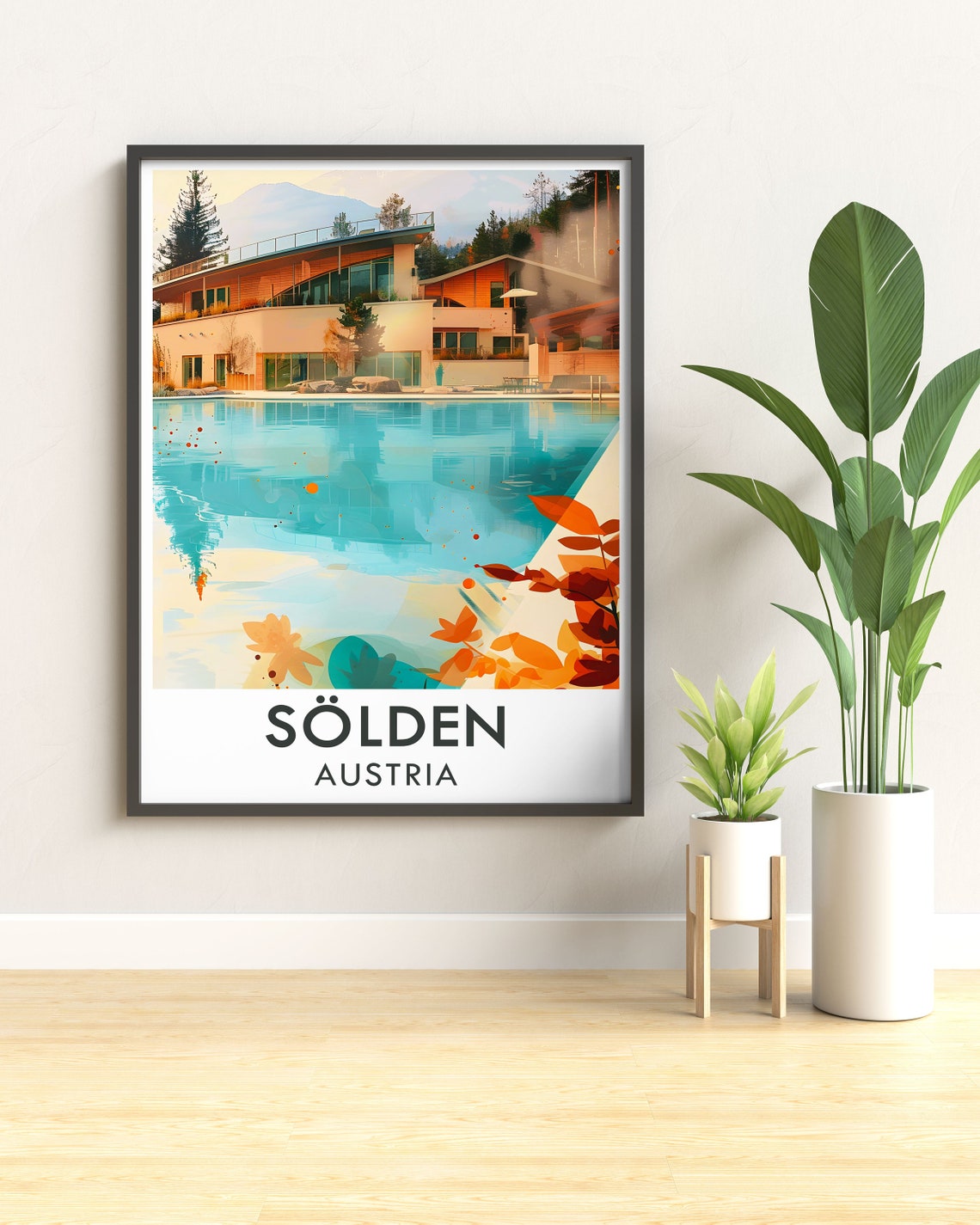 Solden Austria Aqua Thermal Spa Pool Alpine Summer Retreat Poster - Image 2