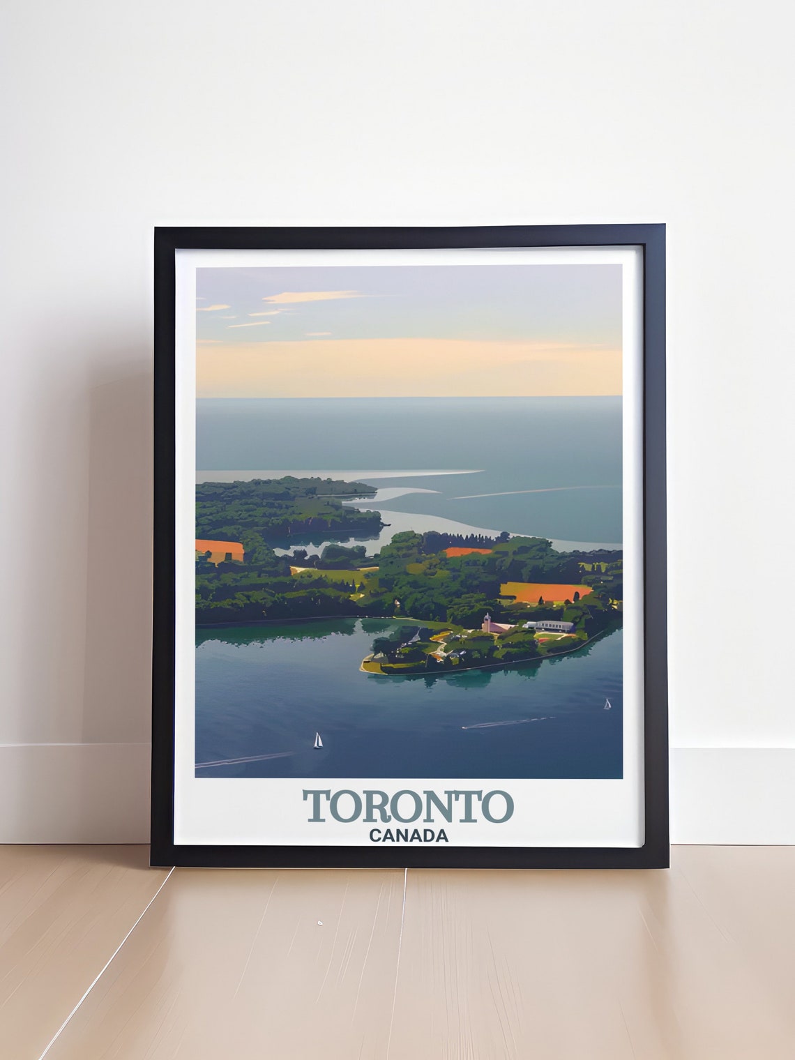 Toronto Islands Canada Aerial View Over The Calm Lake Ontario Poster - Image 4