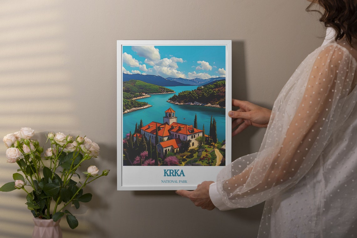 Krka National Park Croatia Visovac Island Monastery Lake Poster - Image 4