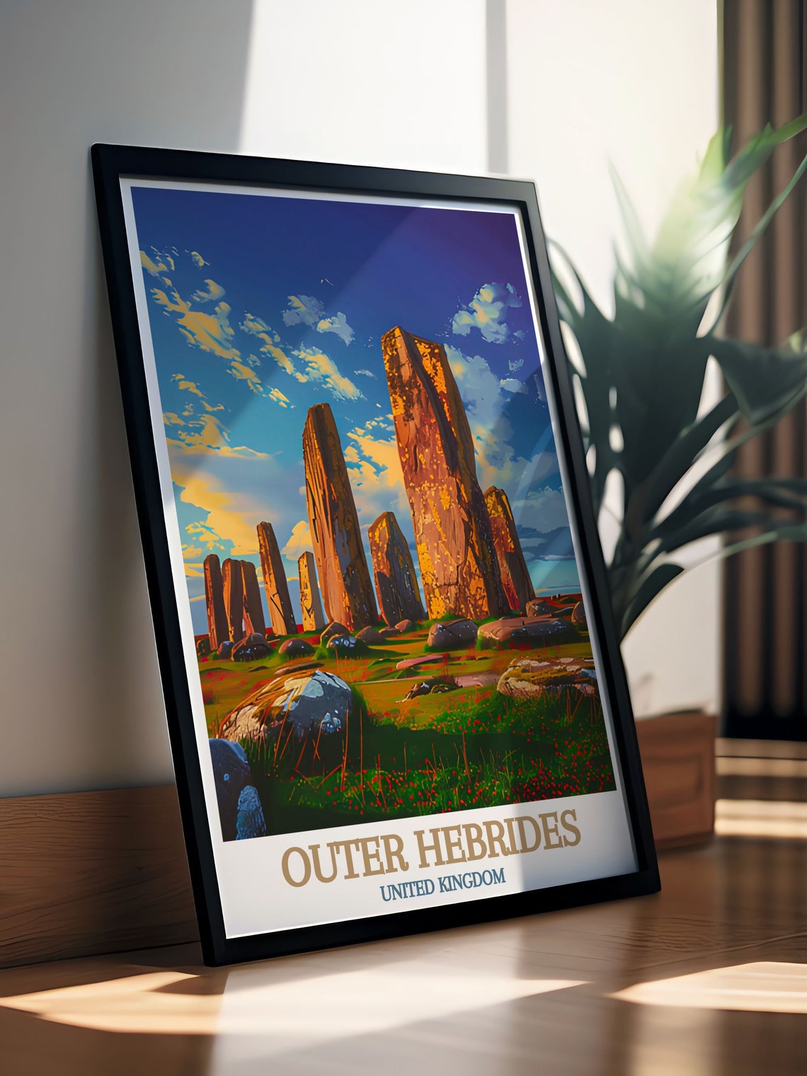 Outer Hebrides Callanish Standing Stones Golden Sunset Glow Poster - Image 3
