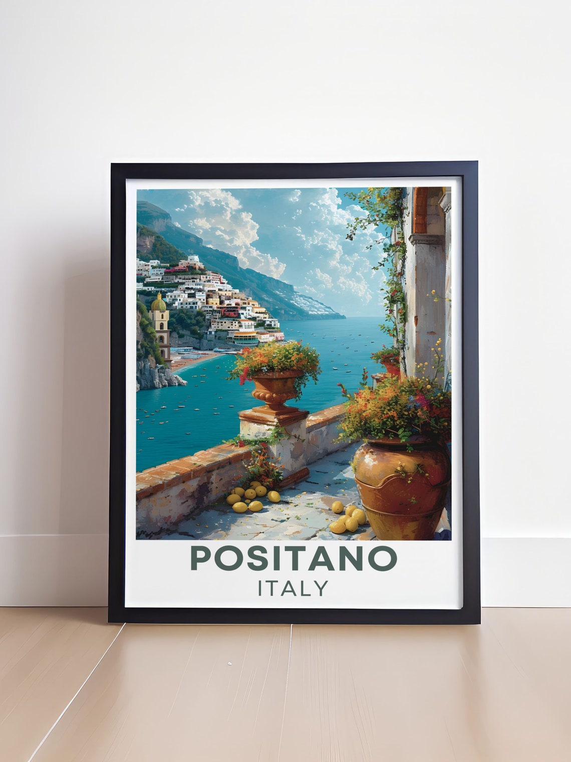 Positano Cliffside Village Viewed from a Lemon Terrace Poster - Image 4