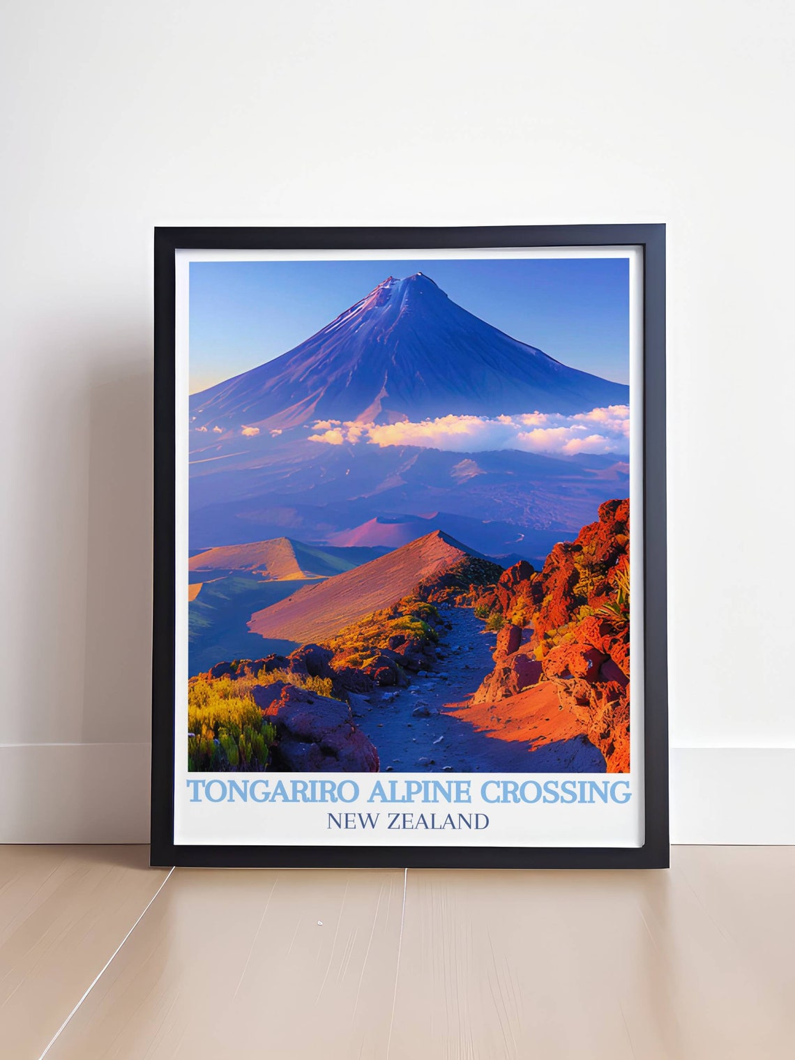 Tongariro Alpine Crossing New Zealand Volcanic Cone Sunset Poster - Image 4
