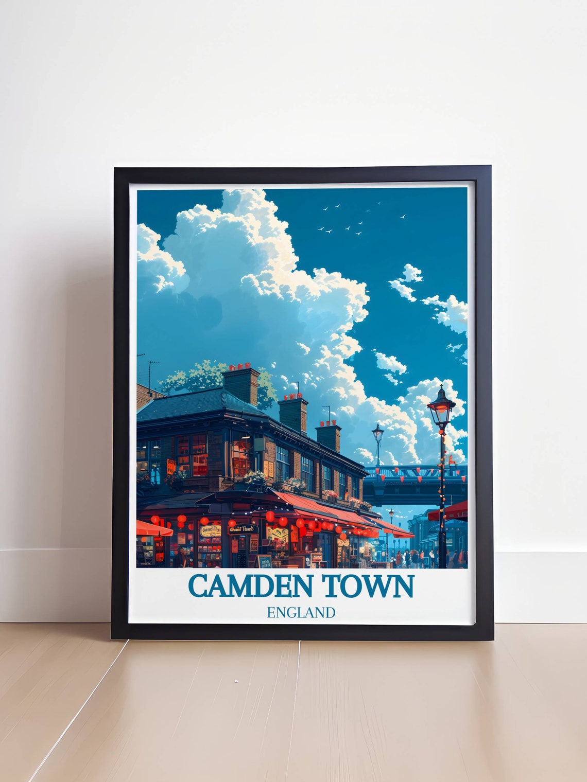 Camden Town Market Lanterns Dusk Evening Market Street Poster - Image 4