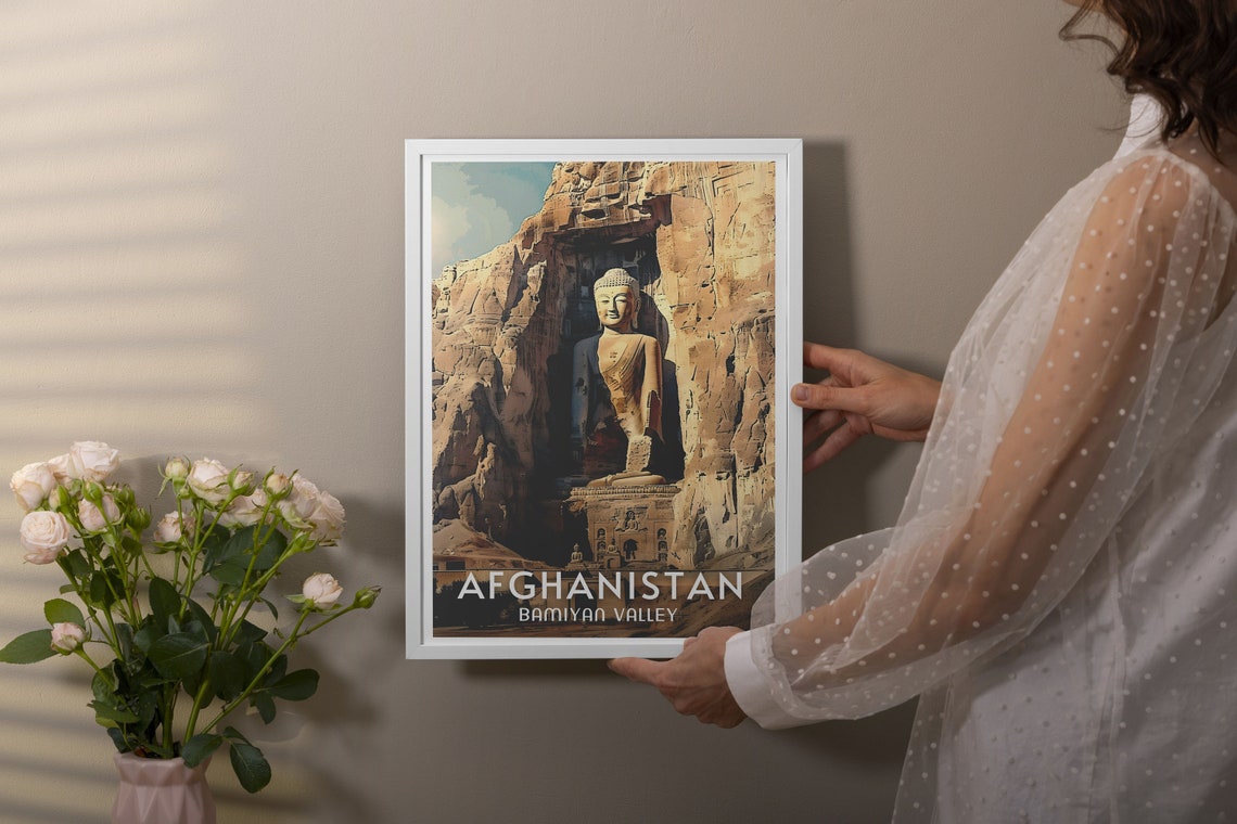 Afghanistan Bamiyan Valley Great Buddha Cliff Carving Poster - Image 3
