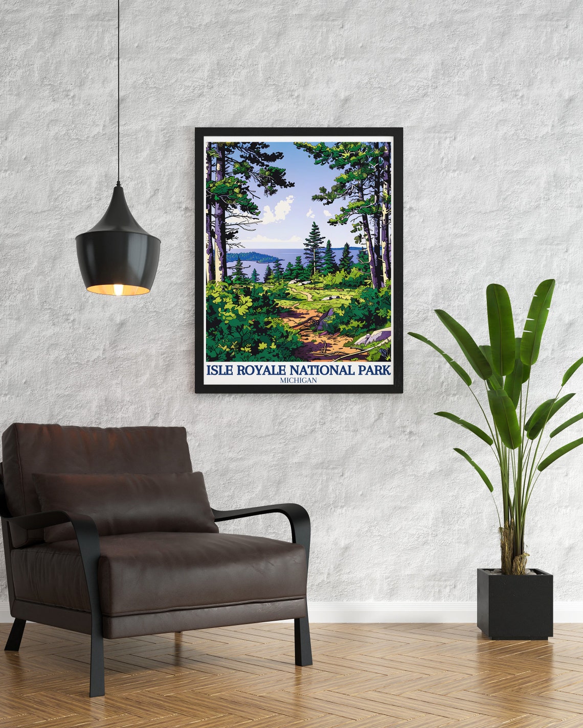 Isle Royale National Park Michigan Forest Trail Lake View Poster - Image 3