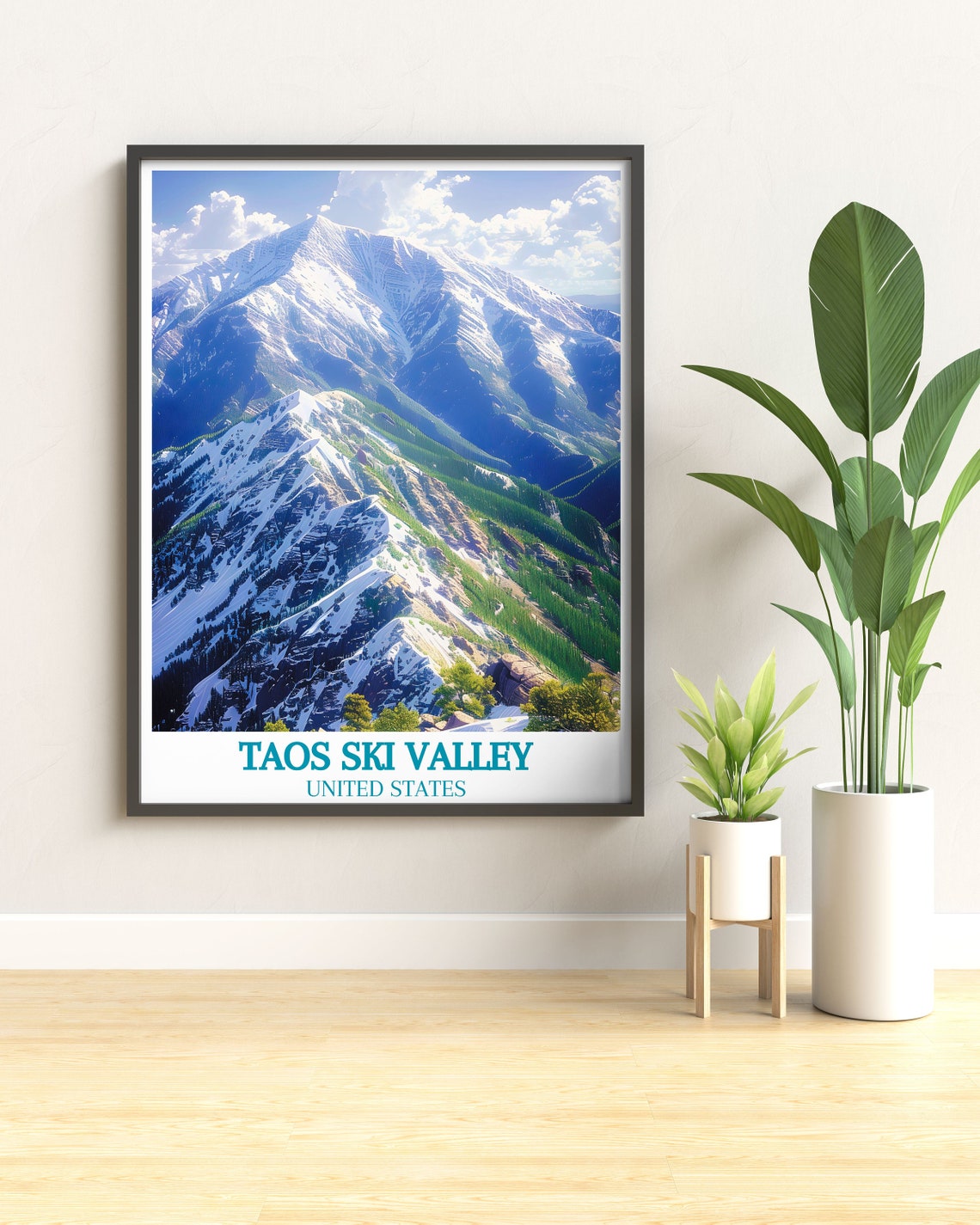 Taos Ski Valley New Mexico Snow Capped Mountain Summit Poster - Image 2