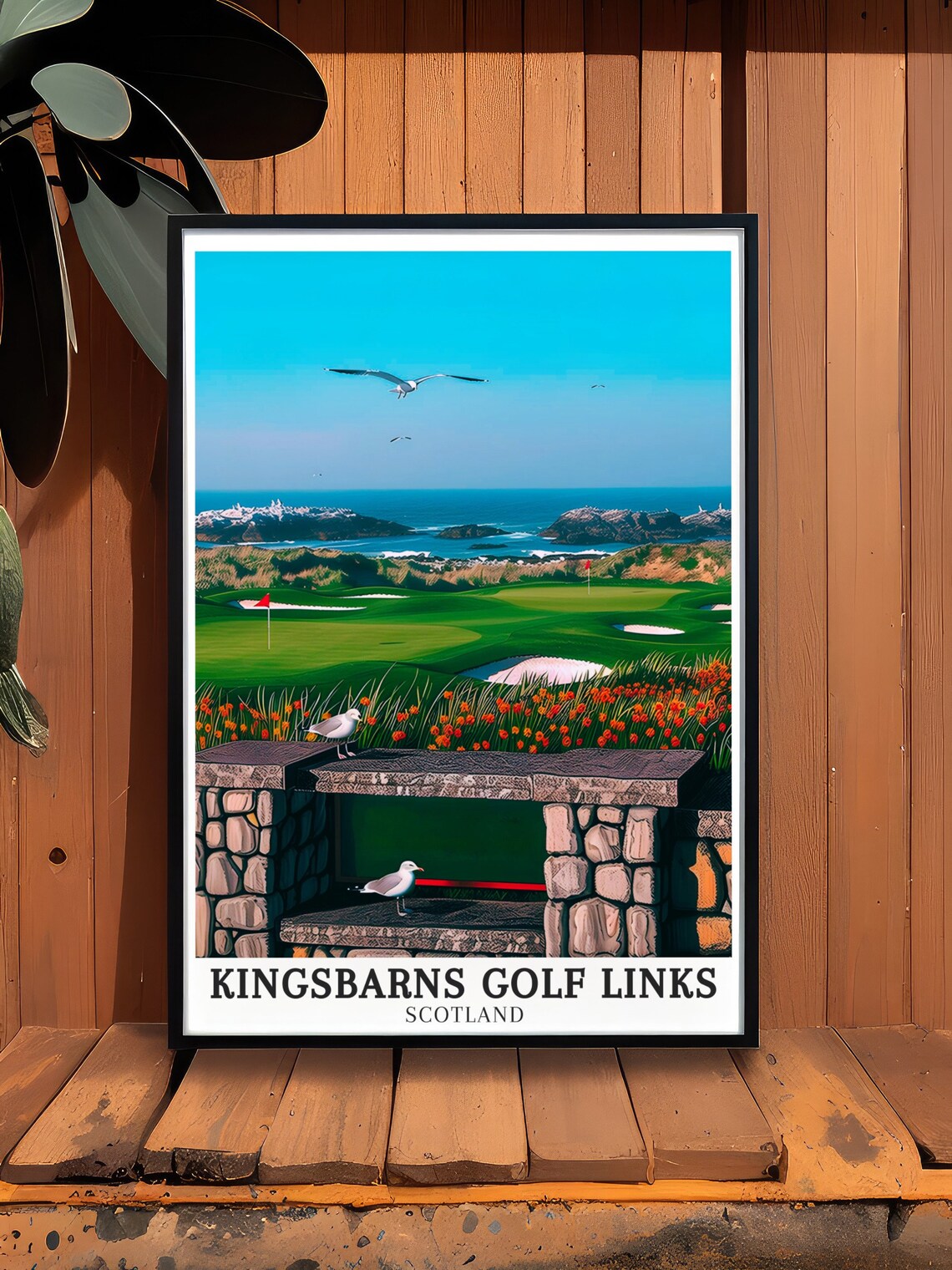 Kingsbarns Golf Wall Art North Sea Fife Coastline Decor And Golf Art Print North Sea Fife Coastline Travel Poster Kingsbarns Golf Art - Image 2
