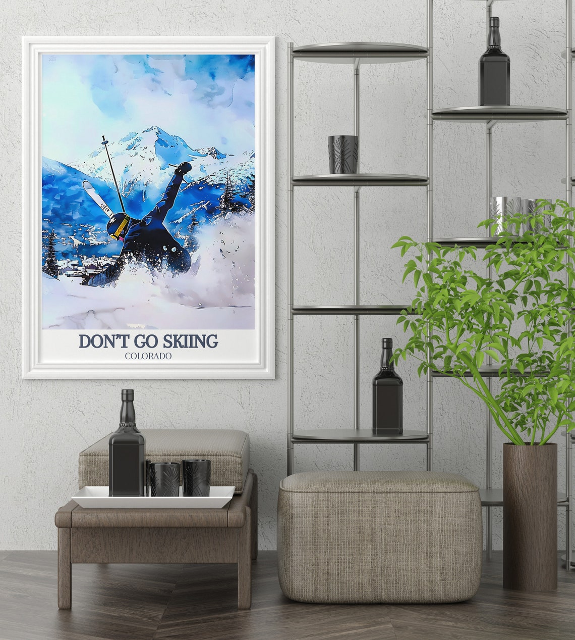 Don't Go Skiing Faceplant Snow Colorado Backcountry Ski Poster - Image 3