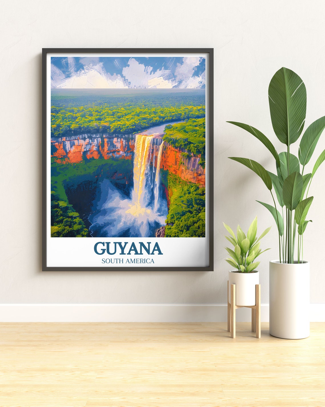 Kaieteur Falls Guyana Aerial Plunge Rainforest View Art Poster - Image 3