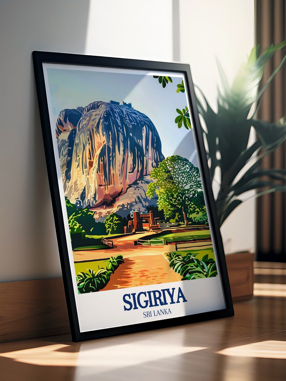 Sigiriya Rock Fortress Gardens Path Sri Lanka Vintage Poster - Image 3