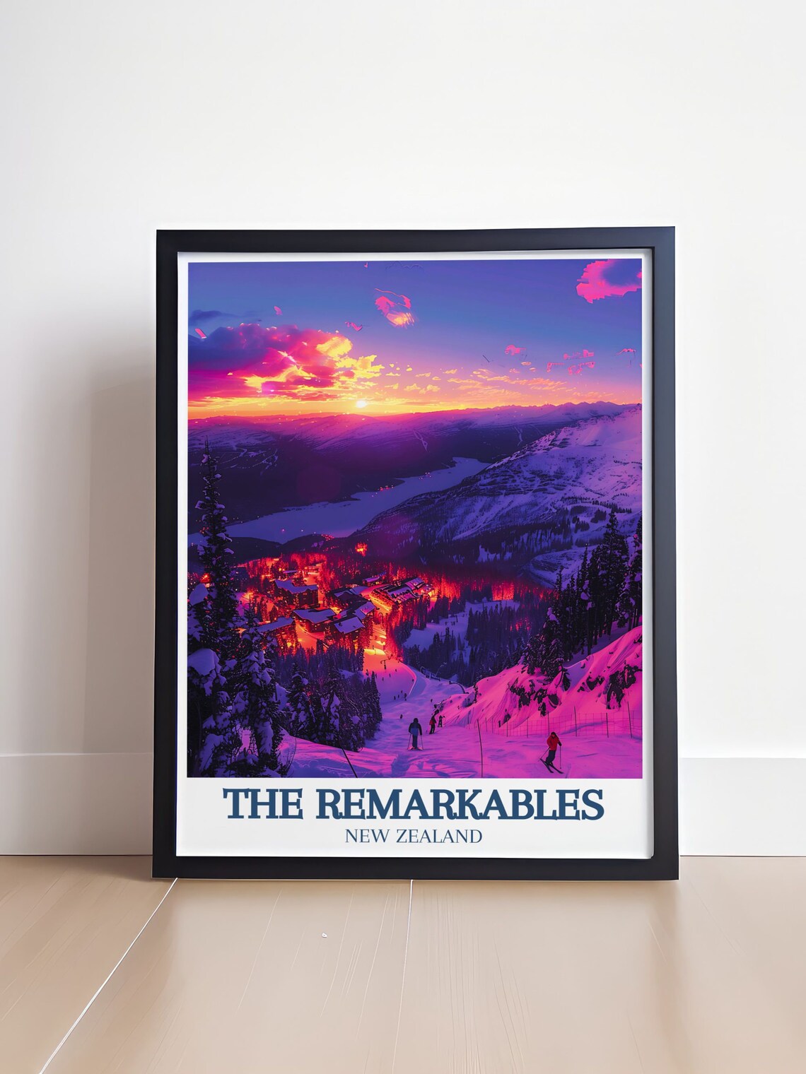 The Remarkables Ski Resort Sunset New Zealand Alpine Village Poster - Image 4