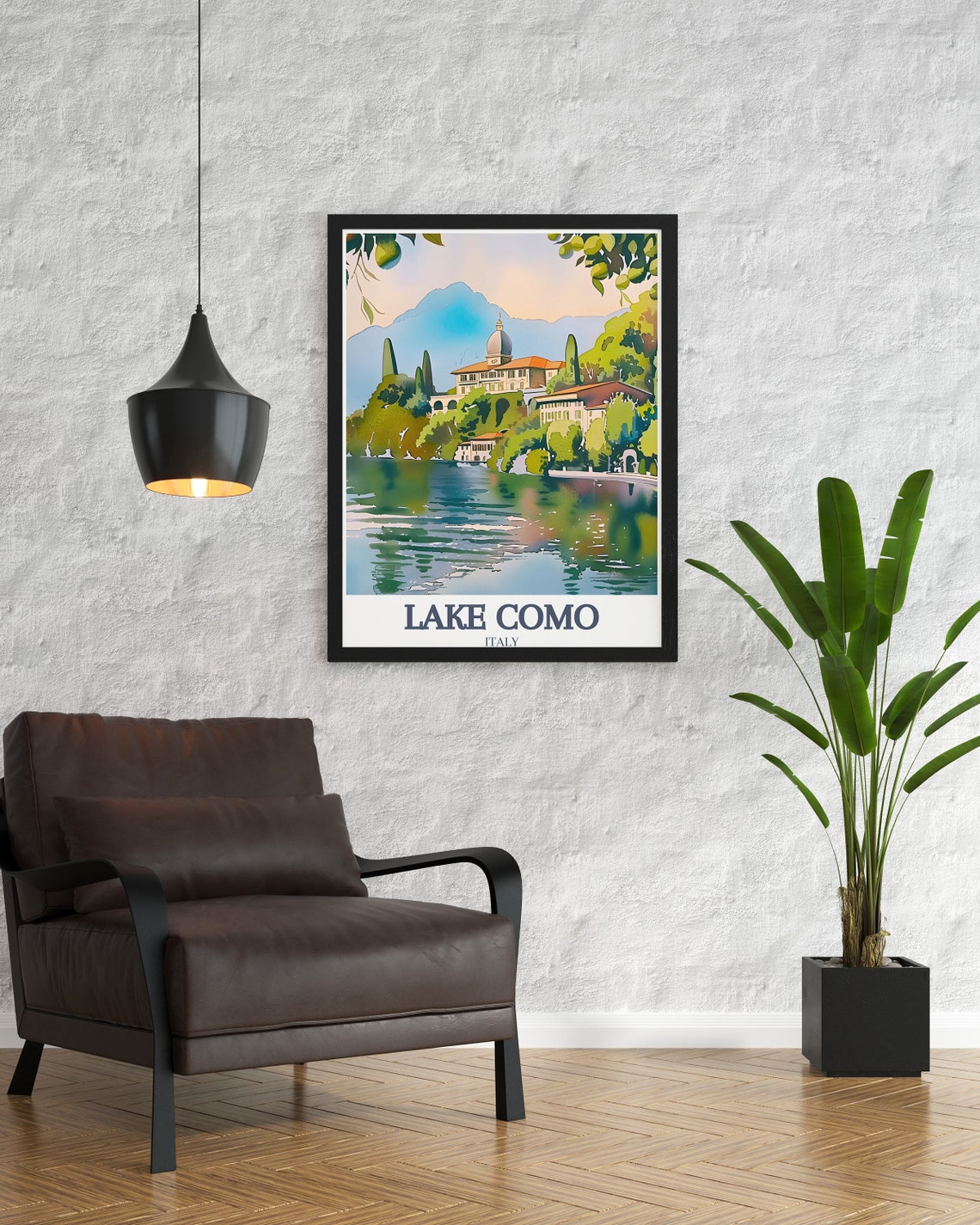 Lake Como Italy Lemon Grove Lakeside Villa Garden Art Classic Poster - Image 2