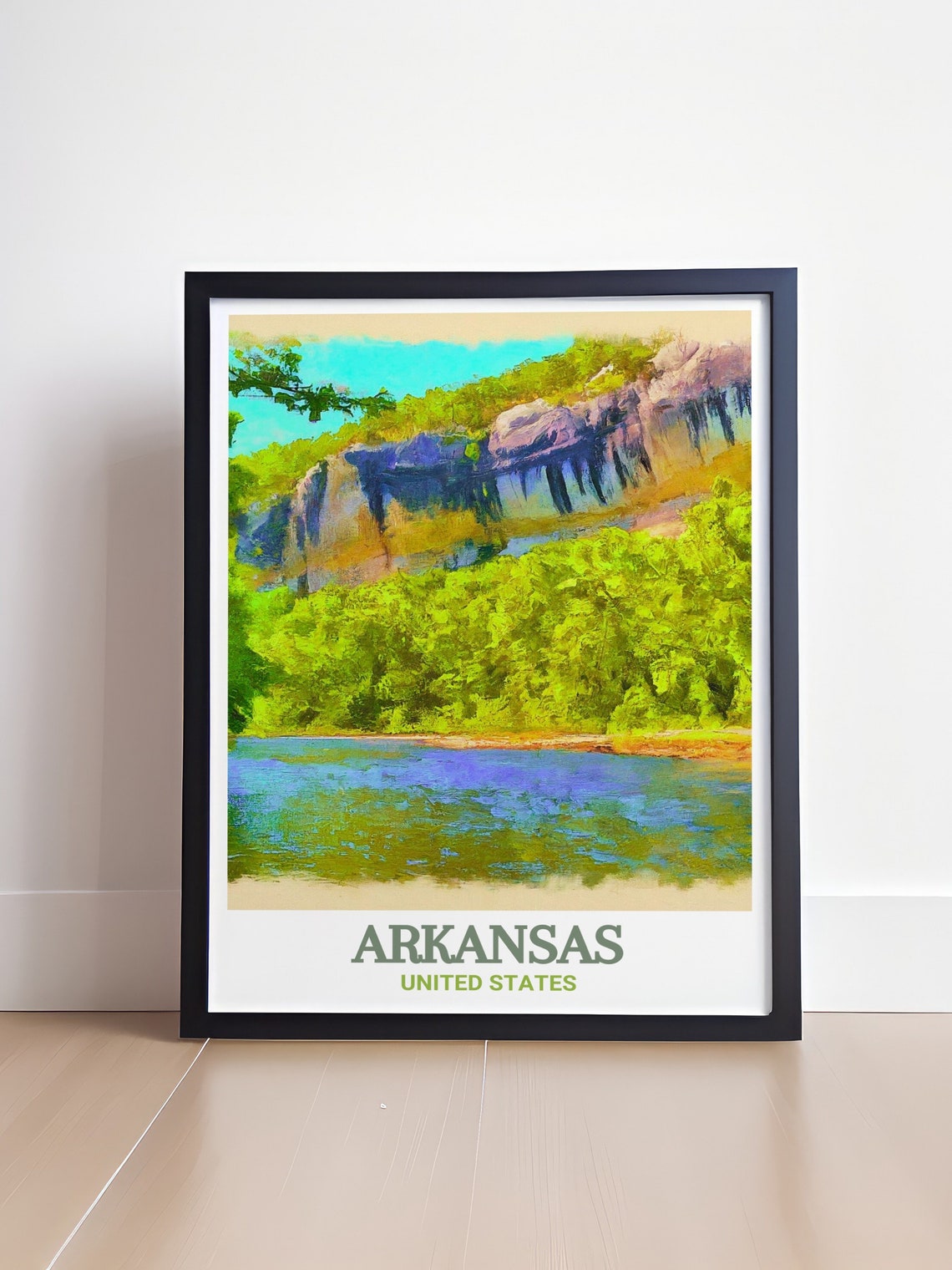 Arkansas Buffalo River Bluffs Forest Watercolor USA Nature Poster - Image 4