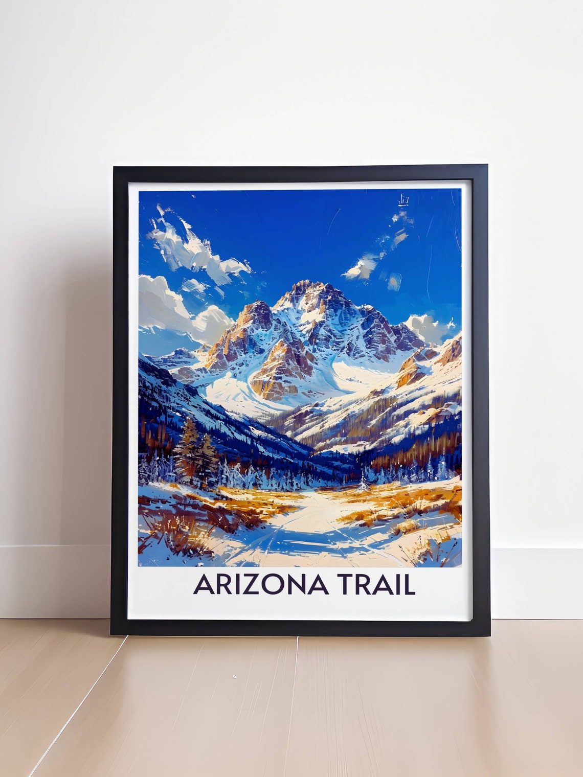 Arizona Trail Snowy Mountain Peak Winter Wilderness View Poster - Image 4