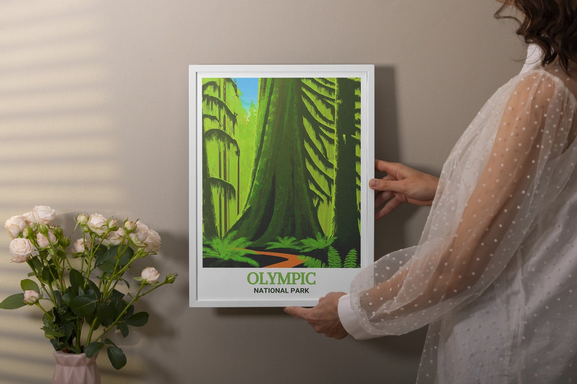Olympic National Park Hoh Rainforest Mossy Trees Trail Art Poster - Image 2