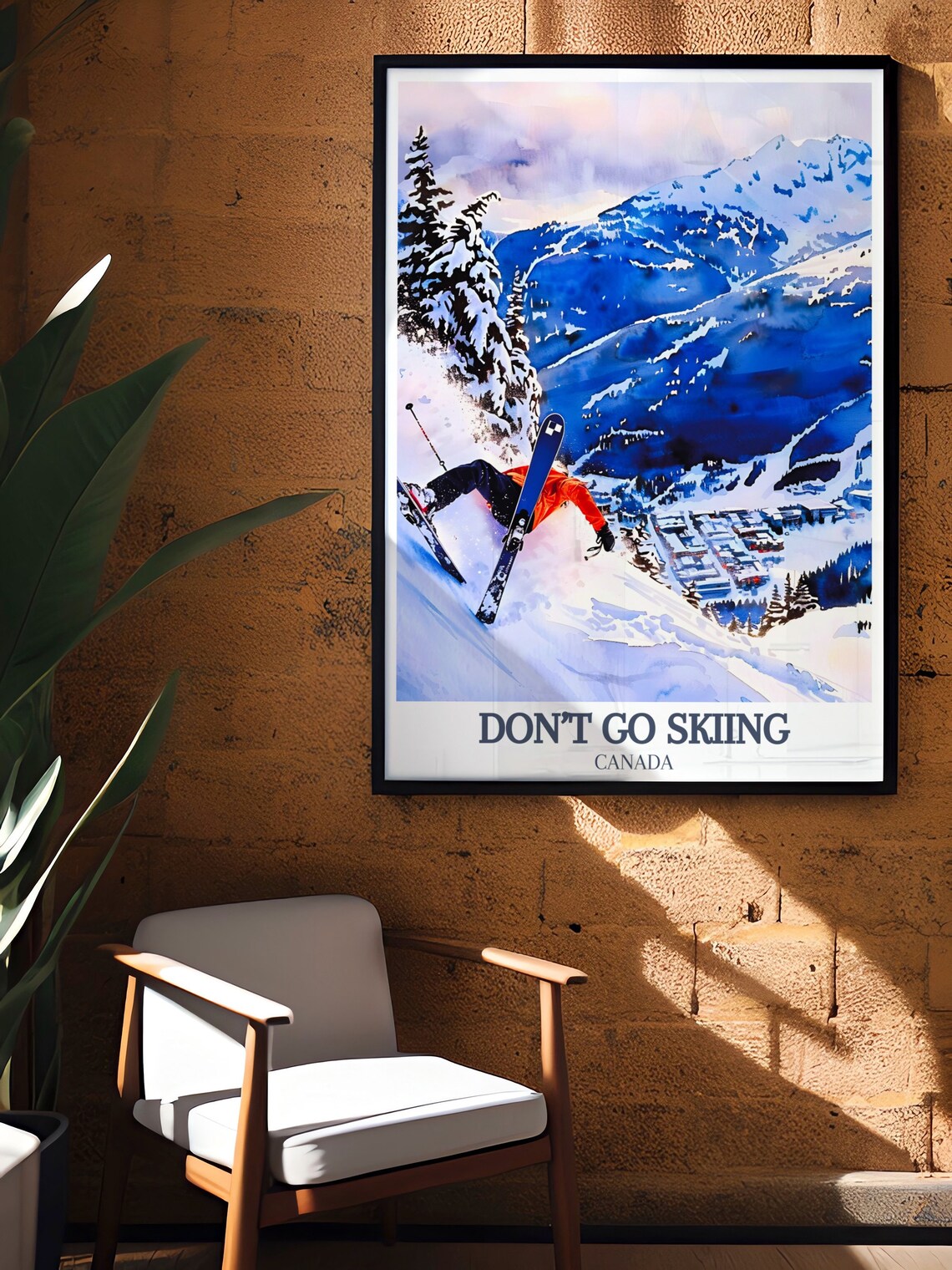 Don't Go Skiing Powder Wipeout Canada Ski Resort Humor Poster - Image 2